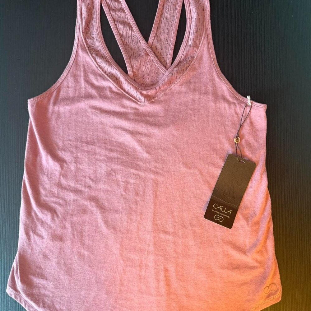 Calia by Carrie Underwood Lace Panel Tank – XS - Mesa Rose